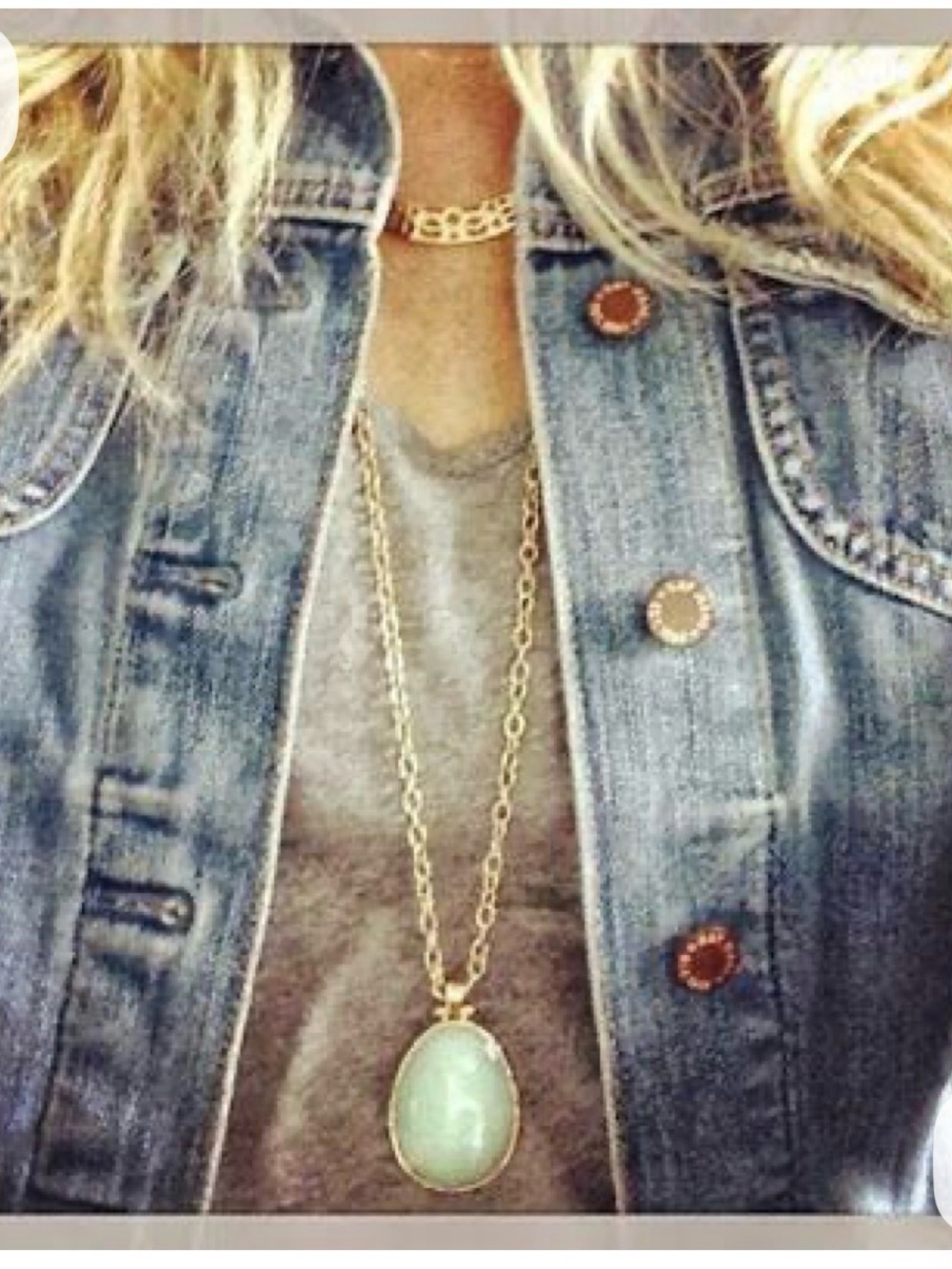 Teal stone necklace